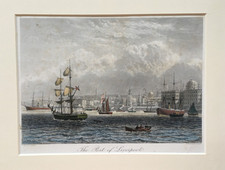 Port of Liverpool in Lancashire - Antique Print 1862