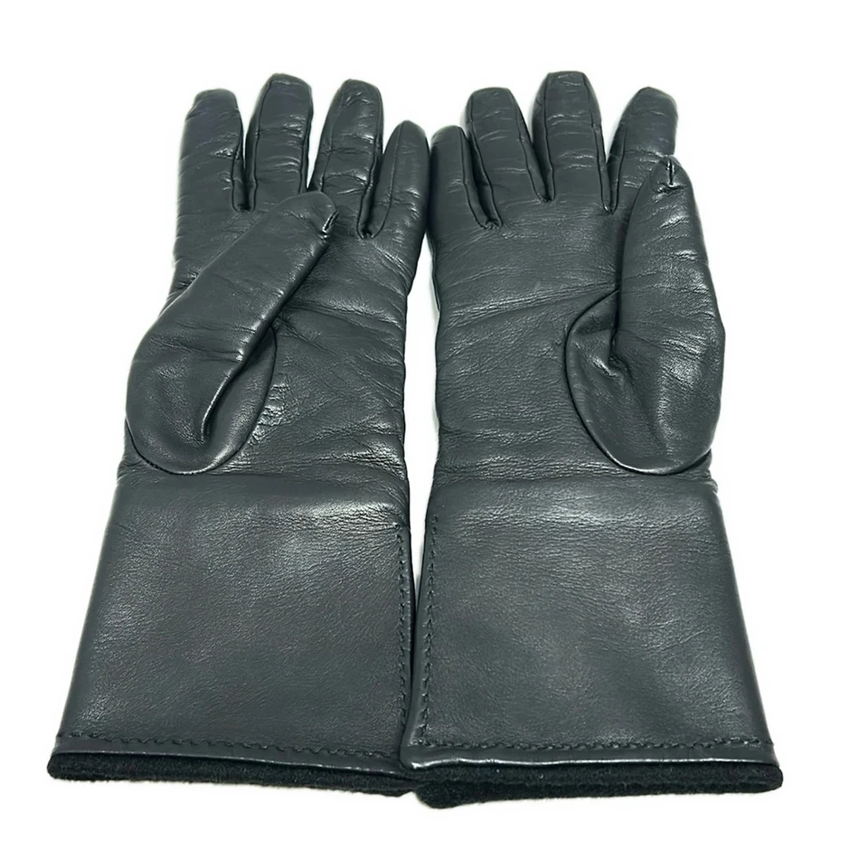 Auth Max Mara - Black Lamb Leather Women's Gloves - Image 3 of 4