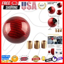 Round Ball Shift Knob 5 6 Speed Carbon Fiber Gear Shifter Knob For Manual Aut...