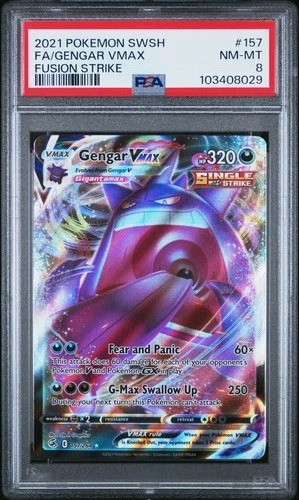 Gengar Vmax 157/264 Fusion Strike Pokemon PSA 8 *029