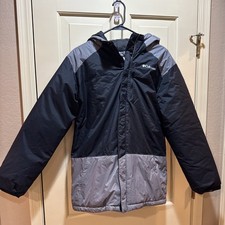 Columbia Lightning Lift Jacket Boys XL Black Gray Nylon Full Zip Polyester Insul