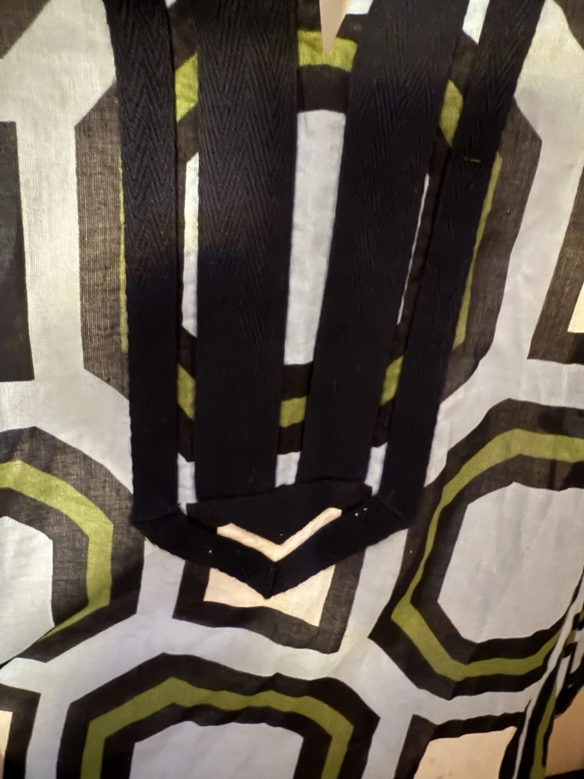 Tory Burch Tory tunica S caftano resort copricostume da bagno David Hicks Geo ottagonale