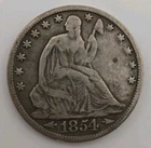 1854-O Seated Liberty Silver Half Dollar 50C - New Orleans Mint