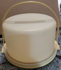 Tupperware Cake Keeper Harvest Gold 684 Base, Carolier 1258  683 Seal