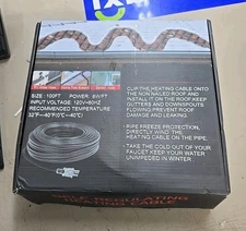 100 Ft Self Regulating Heating Cable 120V, 8W/foot, Pipe Roof Freeze Protection