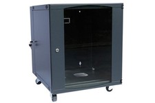 12U Wall Mount Network Server Cabinet Rack Enclosure Glass Door Lock 600mm De...