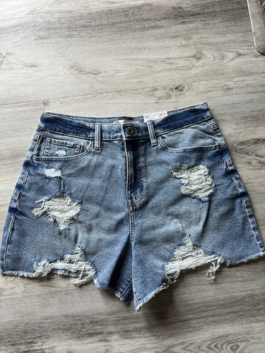 90’s Boyfriend Shorts Size 13 31 W Distressed Super High Rise Denim New With Tag