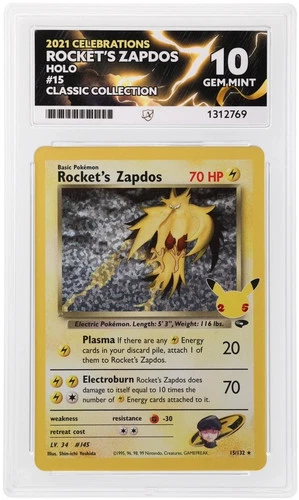 Pokémon Rocket's Zapdos 15/132 Celebrations Classic Collection ACE 10 GEM