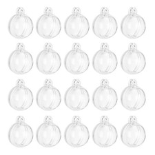 20 Pcs Clear Fillable Balls Ornament, 1.57 Inch Hanging Plastic Balls
