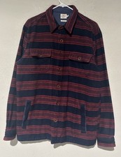 Faherty Men s Striped Yukon Brushed Shacket Medium Organic Cotton Jacket