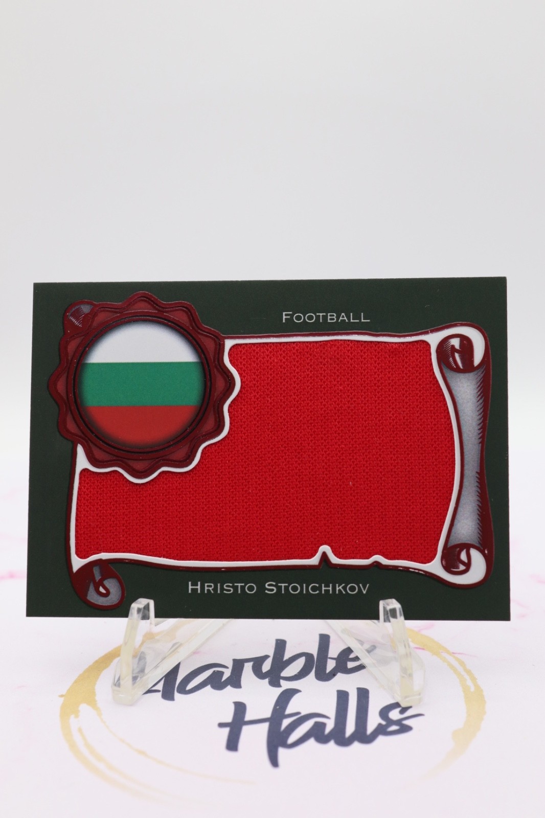 Parche grande usado en juegos Hristo Stoichkov /4 SSP - Bulgaria - 2024 Futera vintage