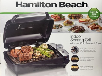 Hamilton Beach electric Indoor Searing Grill With Hot/Cold Smoke Infuser/R25375