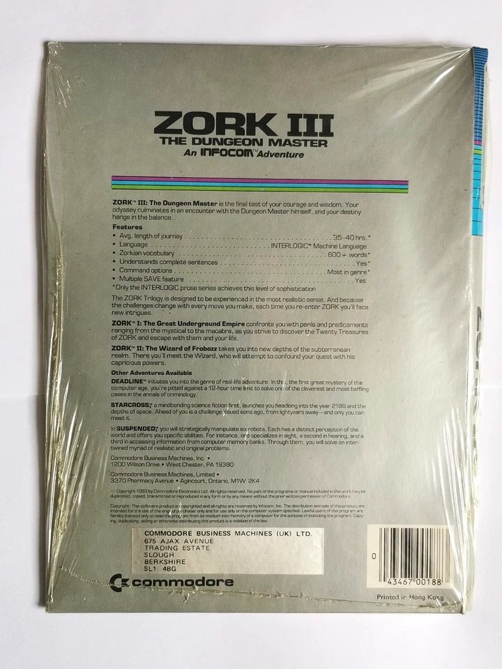Commodore 64 SEALED Zork III (3) Disk game by Infocom / Commodore - Image 2 of 4