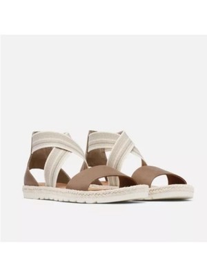 Sorel Ella Crisscross Ankle Strap Open Toe Sandals Women's Size 9.5 Flat Beige