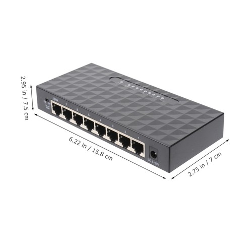1Pc 8 Ports Ethernet Desktop 100Mpbs RJ45 Network Splitter Adapter with (Black) - 第 10/12 張圖片