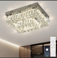11.8 Crystal Ceiling Light Square Flush Mount Led Cool White Modern Crystal 11.8 Crystal Ceiling Light Square Flush Mount Led Cool White Modern Crystal