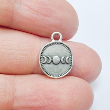 5 Moon Phases Charms, Round Pendant Earring Charms 16x13mm G37496