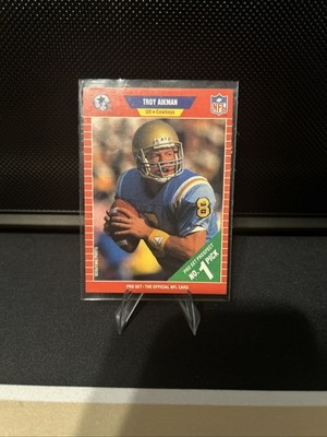 Troy Aikman 1989 Pro Set Rookie RC Card #490 Dallas Cowboys