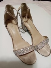 Betsey Johnson Womens Mari Beige Satin Heels Shoes 8.5 Medium B,M BHFO 3901