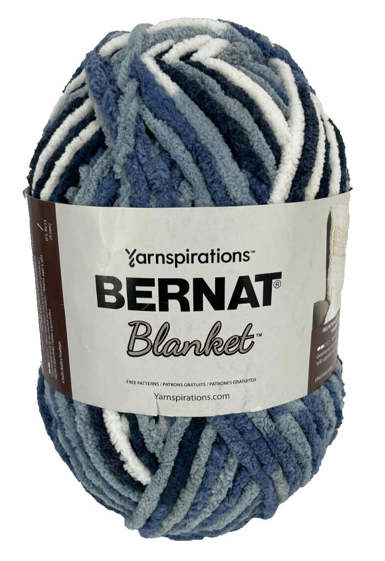 Bernat Yarnspirations Blanket Yarn Faded Blues Lot of 4 Skeins 880