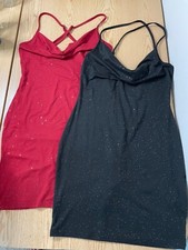 Bundle of 2 Womens Shein Stretchy Dresses Black & Burgundy Size medium/6