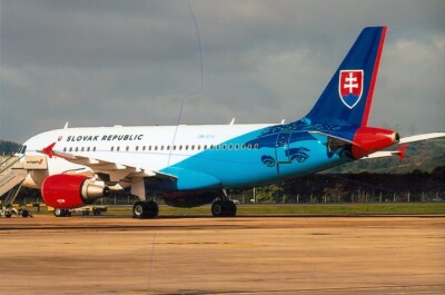 CIVIL AIRCRAFT PLANE PHOTO SLOVAK REPUBLIC PHOTOGRAPH AIRBUS A319 PICTURE OM-BYK