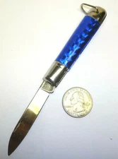 VTG 5.5" BLUE FISH SCALE FOLDING KNIFE FISHSCALE
