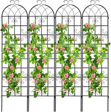 4 Packs Metal Garden Trellis 87" x 20" for Climbing Plant Support Rustproof