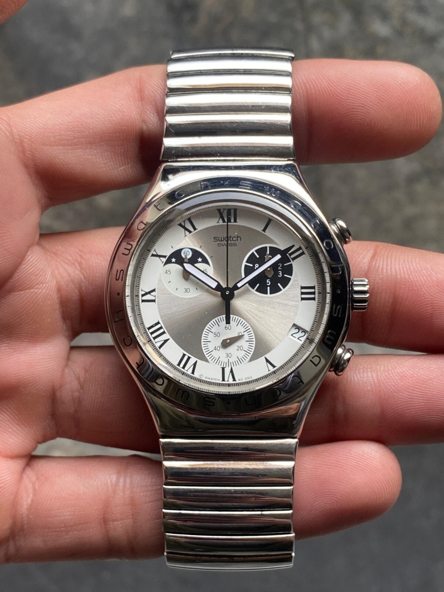 swatch Irony Chronograph Moon Face Vintage Japan Made Men's