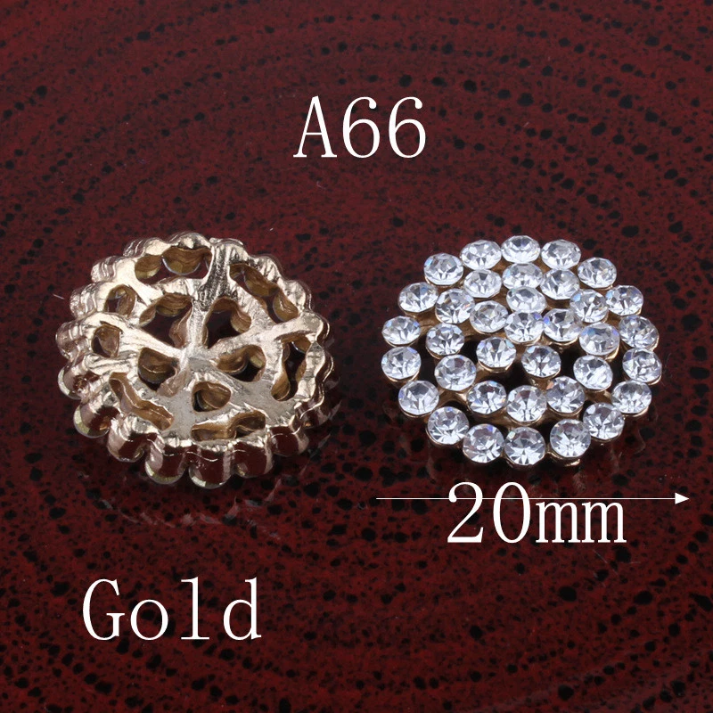 20PCS Vintage Handmade Flower Rhinestone Buttons Bling Flatback Crystal Pearl - Image 3 of 4