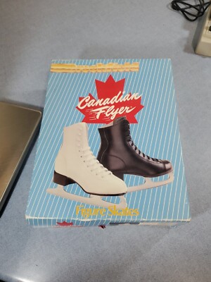Vintage Woman s Ice Figure Skates 8 Canadian Flyer White Original Box Brand New