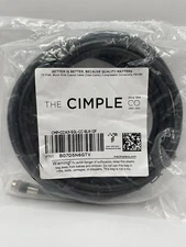 12" RG6 Coax Cable The Cimple Co. F81/RF Black Compression NEW