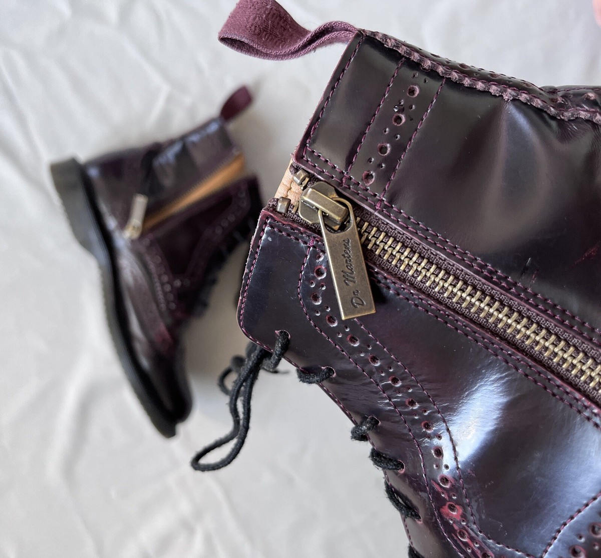 Dr. Martens Delphine 8-Eye Brogue Boot Cherry Red sz 37 | eBay
