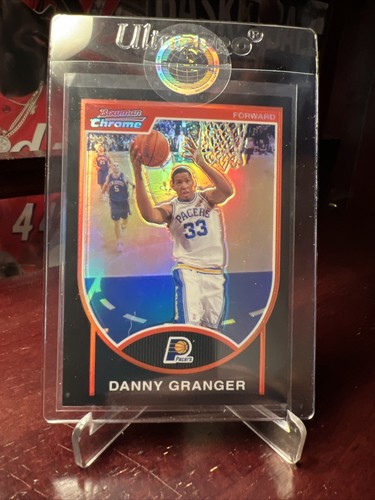 2007-08 Bowman Chrome Basketball DANNY GRANGER Pacers 88 Black Refractor /199 - Picture 3 of 3