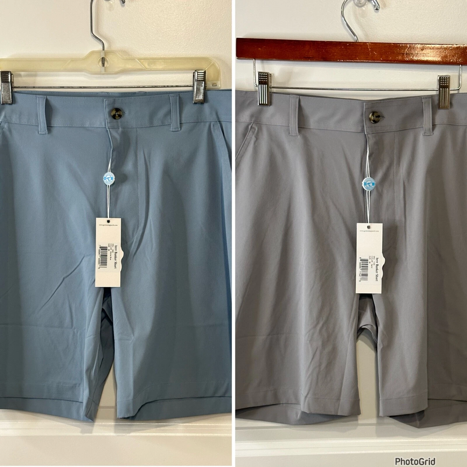 Genteal Apparel brrr Bunker Golf Shorts quick Dry Stone Blue Sand Gray Mens 36