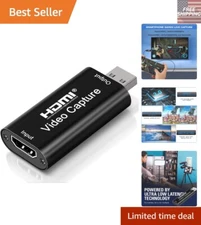 Plug and Play HDMI Capture Card - 1080P Quality for Gaming & Video Conferencing