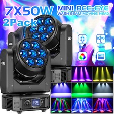 350W RGBW Moving Head Stage Lighting 7LED Wash DMX Beam Bar Disco Party DJ Light
