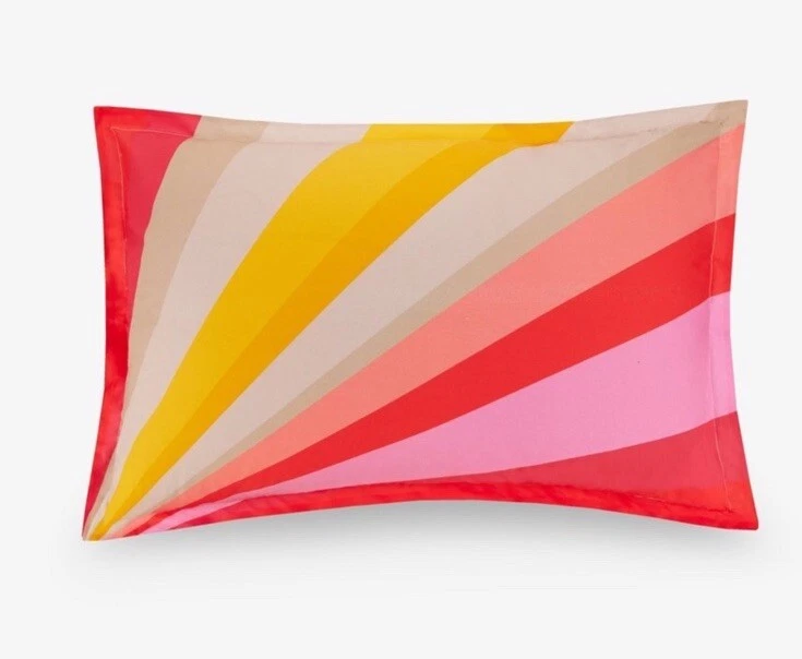 Juego de 3 fundas y edredón Trina Turk Sunburst rosa/salmón/bronceado completo/reina nuevo con etiquetas Foto 4 de 4