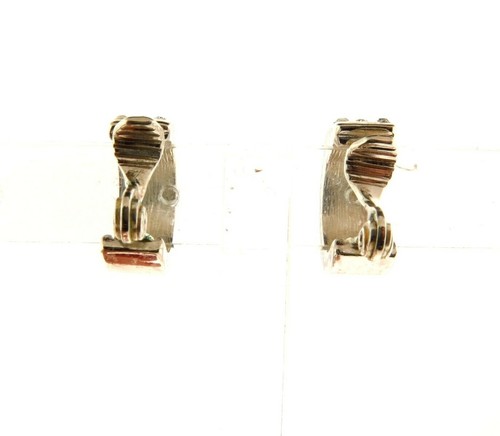 Monet Clip On Hoop Earrings Silver Crystal - Picture 6 of 8