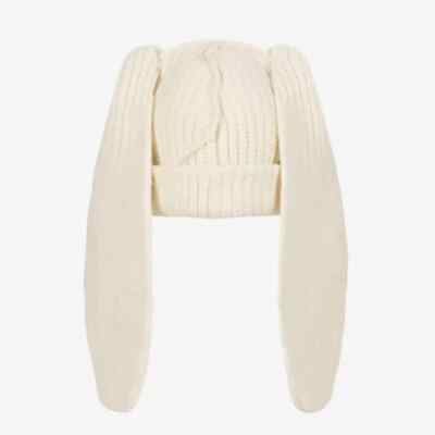 Charles Jeffrey Loverboy Chunky Rabbit Beanie Black+Ecru SET | eBay