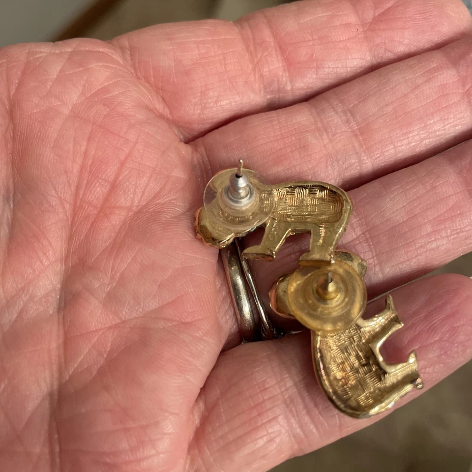 Koala Earrings Rhinestone Hanging Outback Australia Zoo Bear Animal Jeweled - Image 3 of 3