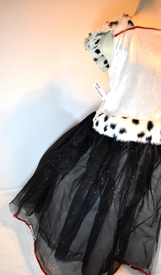 Disfraz infantil "Little Cruella De Vil" blanco y negro con detalles de piel - Lg para niña Foto 4 de 4