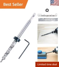 Precision Pocket Hole Drill Bit 1/4" Hex with Stop Collar for DIY Projects