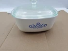 Vintage Corning Blue Cornflower A-1 1/2-B Casserole  With Pyrex Lid 1 1/2 qt