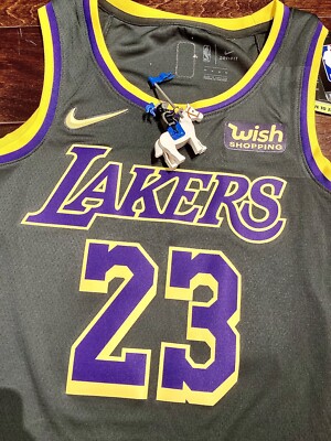 希少 刺繍 NBAユニフォーム LA Lakers LeBron James Nike LeBron James Earned Swingman Jersey LA Lakers Wish