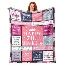70th Birthday Gifts for Women Blanket 50"x60" 70th Birthday Gifts Gifts for 7...