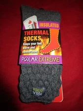 1 Pair Women Polar Extreme Thermal Socks 5-9 Gray