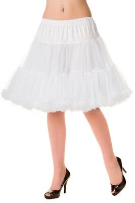 Weißer Rockabilly 20 cm Retro super weicher 50er leichter Petticoat BANNED Apparel