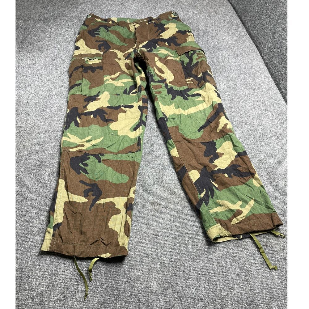 US Army Men's Green Camo Cargo Combat Pants Size M Military Tactical Trousers