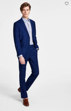 Kenneth Cole Reaction Men's Ready Flex Slim-Fit 2 pieces Suit COLOR NAVY NEW